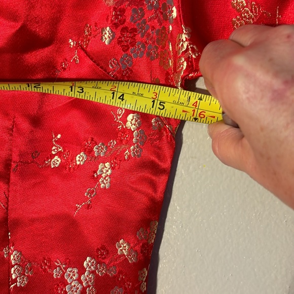 Shunli trading . Made in China  beautiful long red and gold dress. Size 32 . - Picture 7 of 11